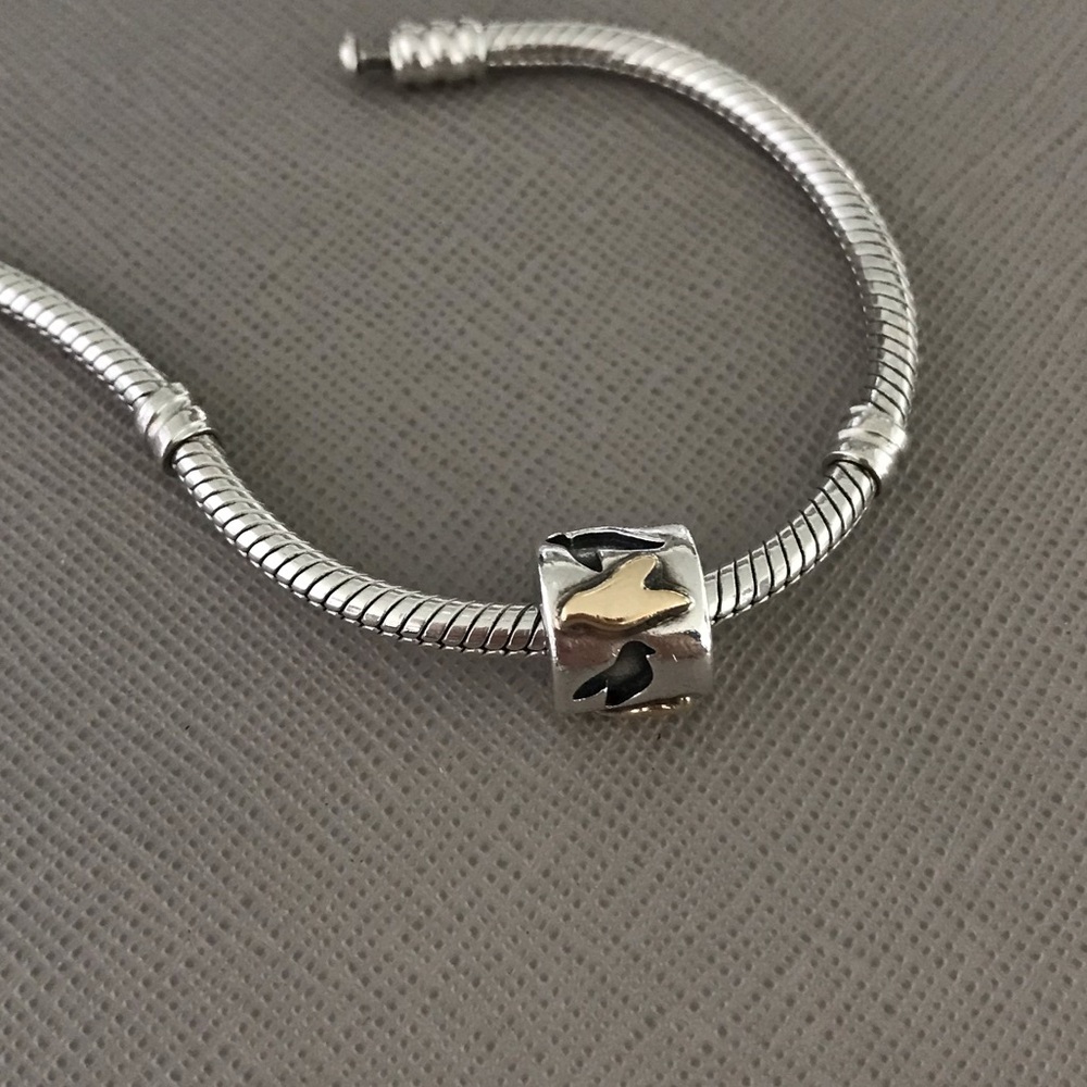 Retired Pandora 14k Love Birds Charm